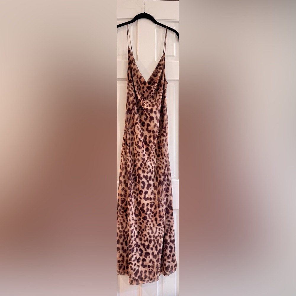 Zara leopard Print Midi Dress - Brown Animal Print